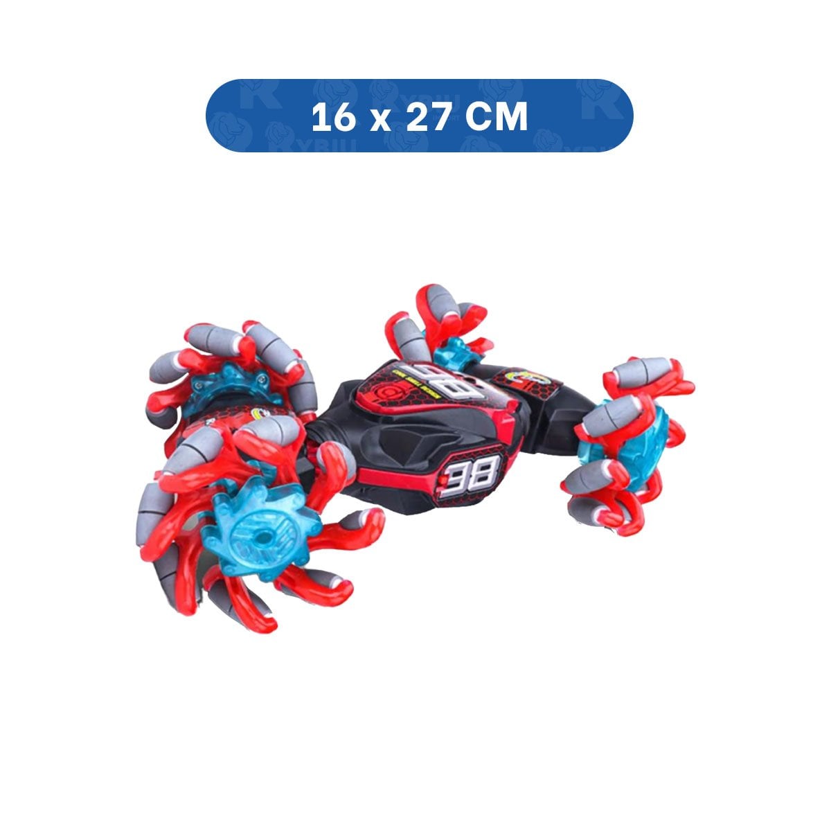 PACK2 COCHE ACROBATICO CON CONTROL REMOTO PARA ACCION ROJO Y CELESTE 27X16CM - 4