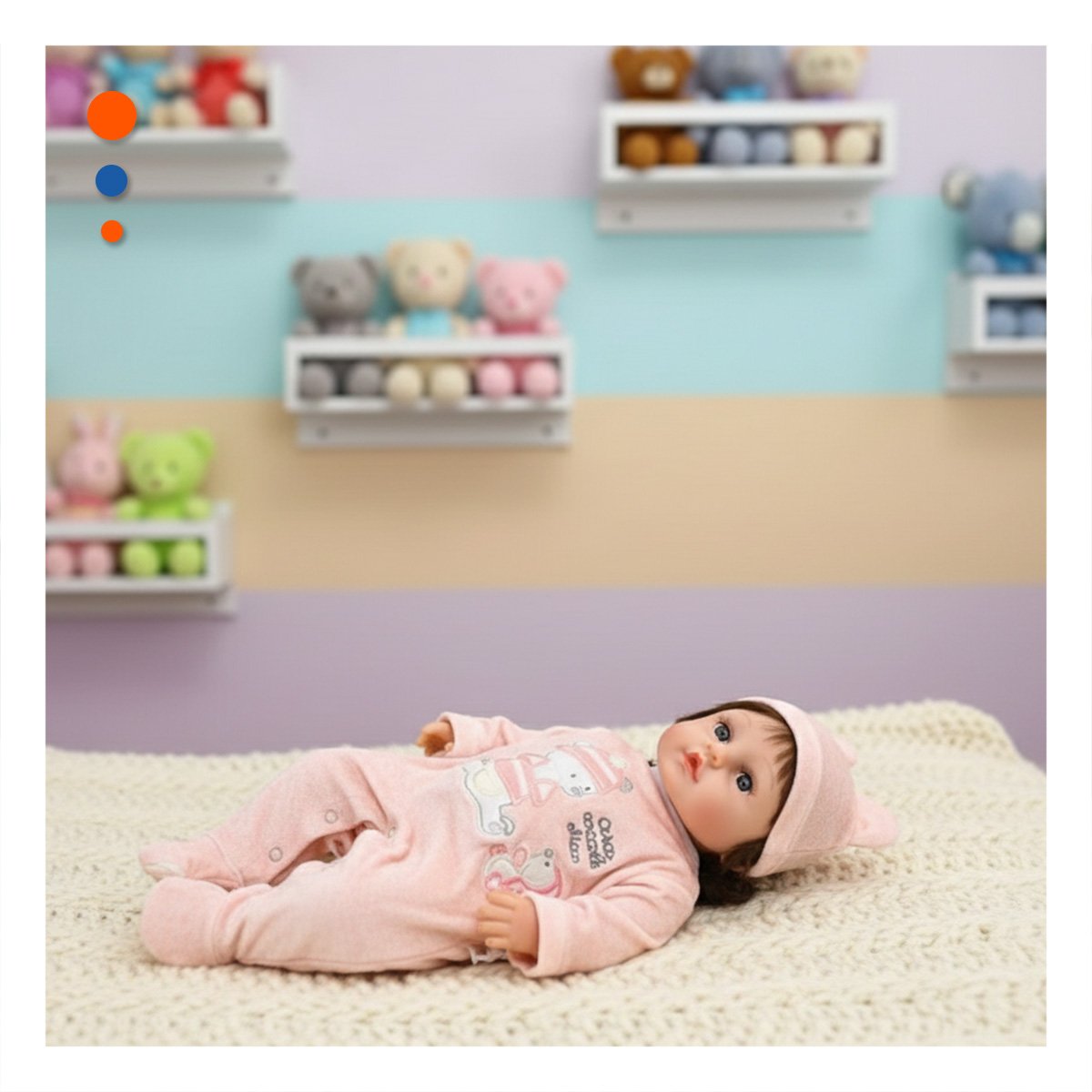 PACK2 BEBE MUNECA YESSY CON ENTERIZO OSITO ROSADO Y GORRO PARA NINA - 2