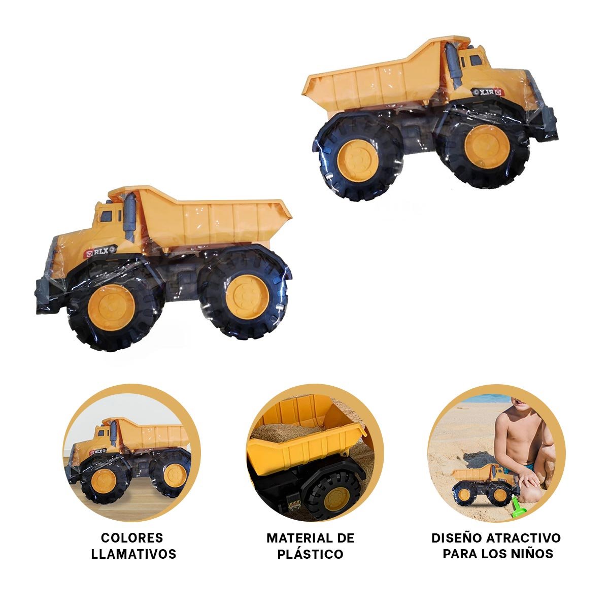 PACK4 INDUSTRIAL VOLQUETE AMARILLO DE JUGUETE EN BOLSA PARA CONSTRUCCION - 2
