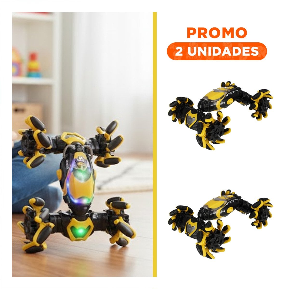 PACK2 JUGUETE ACROBATICO CON RELOJ CONTROL PARA JUEGOS QUE ESTIMULAN EL MOVIMIENTO EN AMARILLO - 1