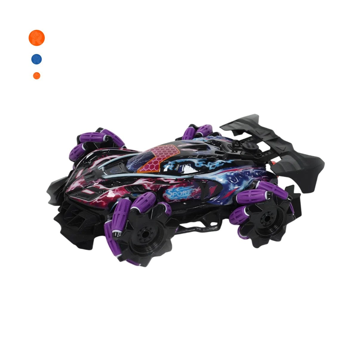 PACK2 MOVIL ACROBATICO CON SISTEMA DE CONTROL MANUAL PARA ACCION EN MORADO Y+REGALO STICKER - 2