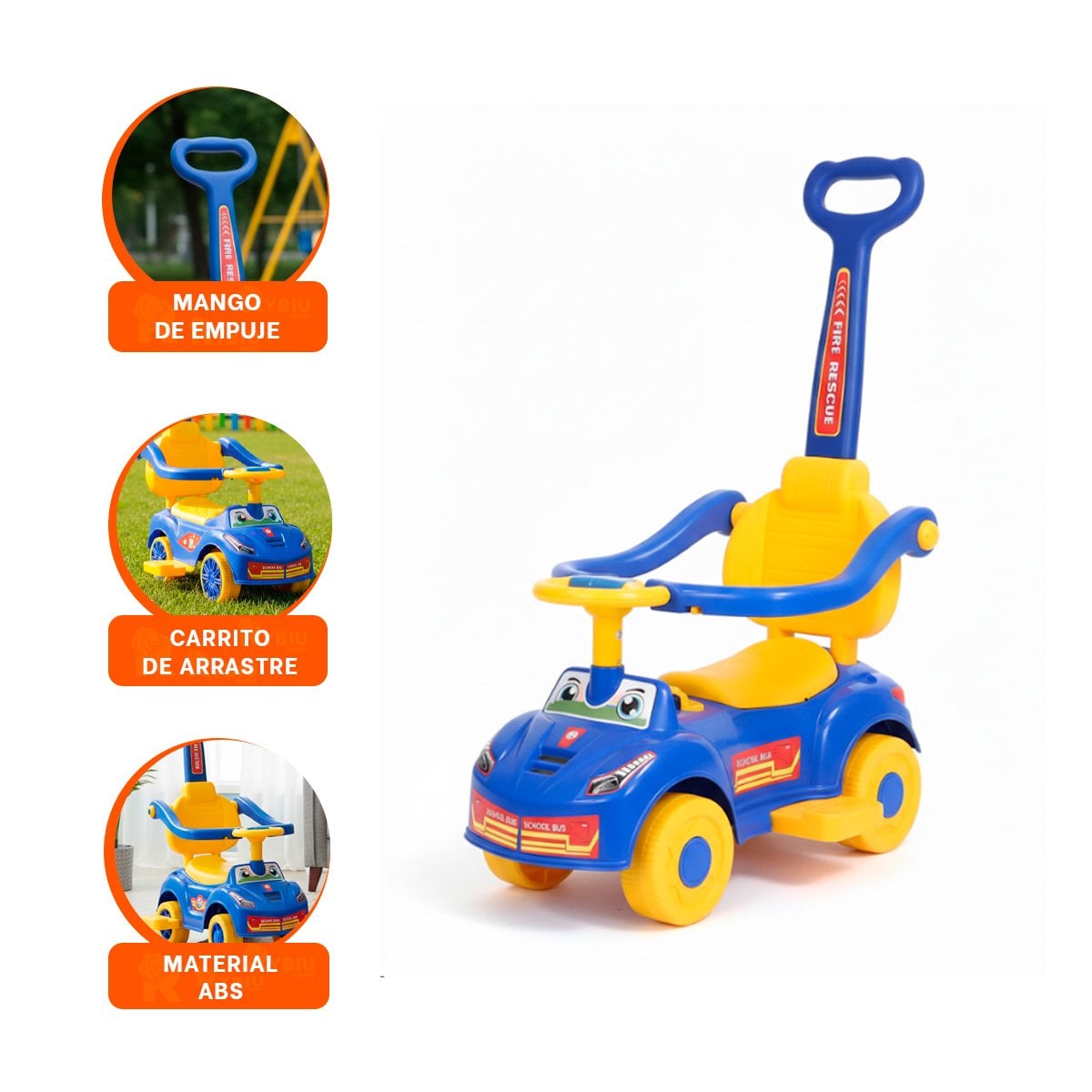 VEHICULO DE JUEGO PARA NINO CON SISTEMA DE EMPUJE MANUAL Y+LIGAS REGALO - 3