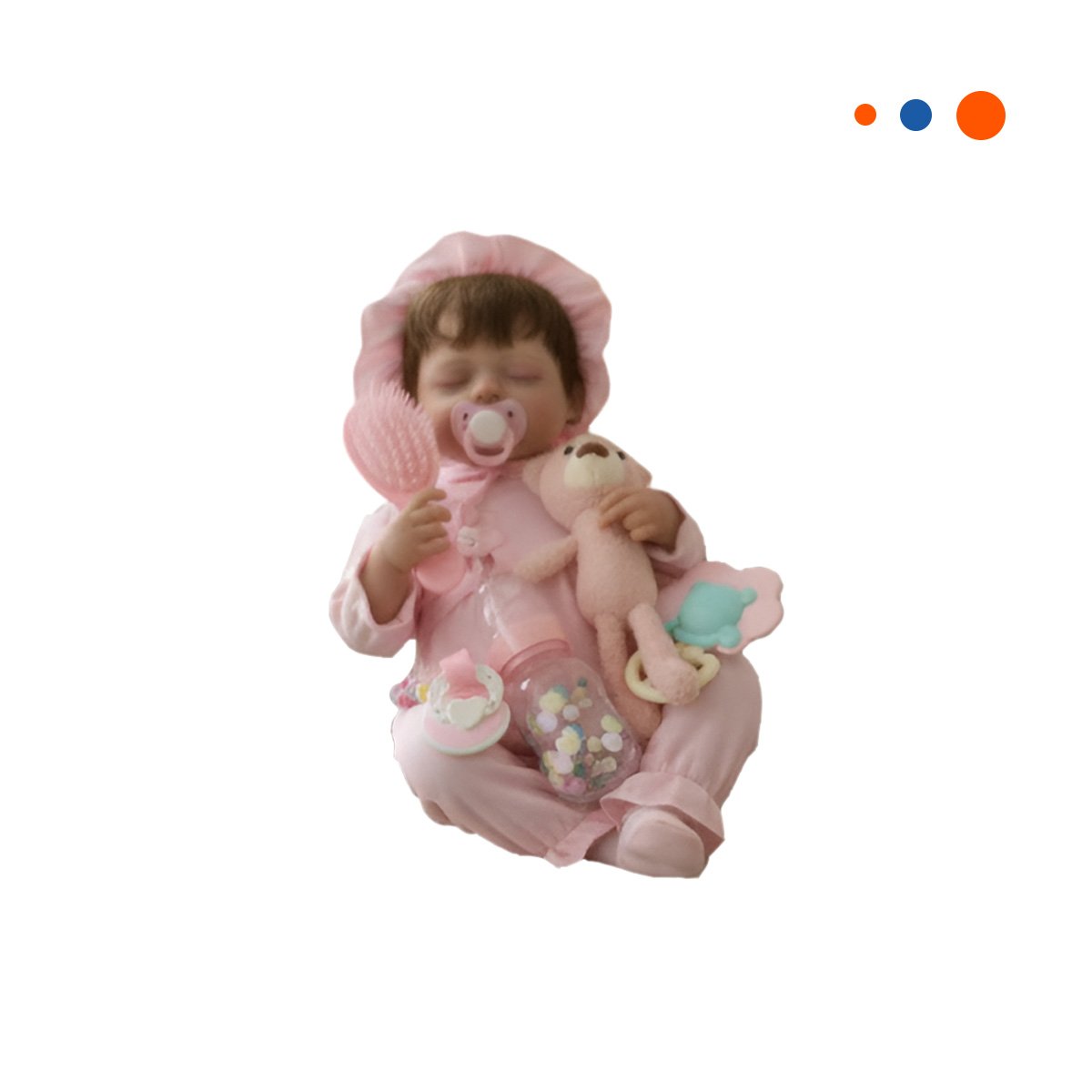 PEQUEÑA COMPAÑERA 48CM CON ENTERIZO Y GORRO ROSADO EN SU DOMICILIO LINDO Y+REGALO STICKER - 3