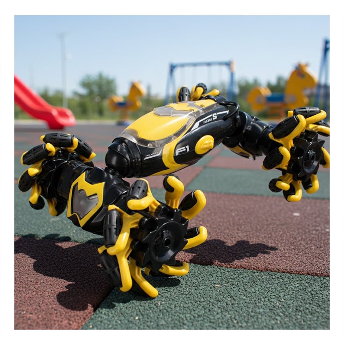 CARRO ACROBATICO INTERACTIVO PARA DIVERSION ACTIVA CON CONTROL REMOTO EN AMARILLO Y+POST IT - 3
