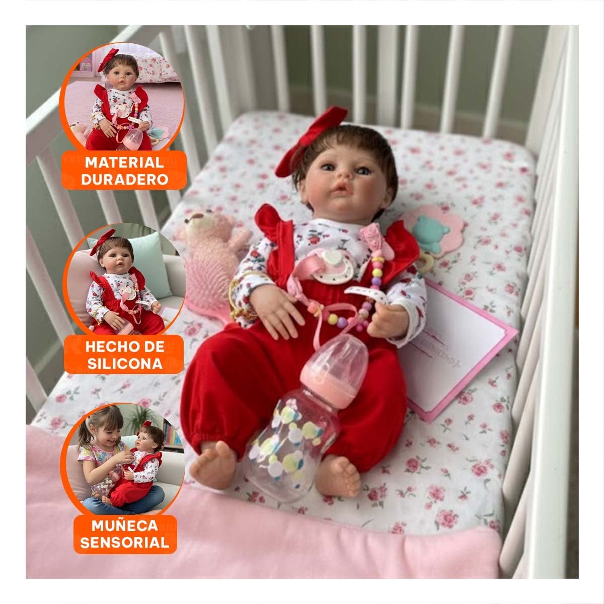 PACK2 PEQUEÑA COMPAÑERA CON POLO FLORES Y LAZO ROJO DE MARCA RECONOCIDA Y+PAPEL REGALO - 5