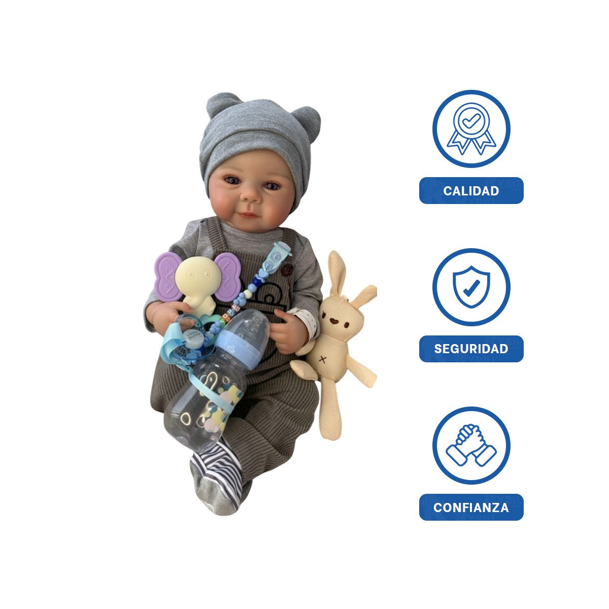 PEQUEÑO COMPAÑERO 48CM CON ENTERIZO Y POLO BLANCO FELICIDAD PARA HIJOS Y+LIGAS REGALO - 3
