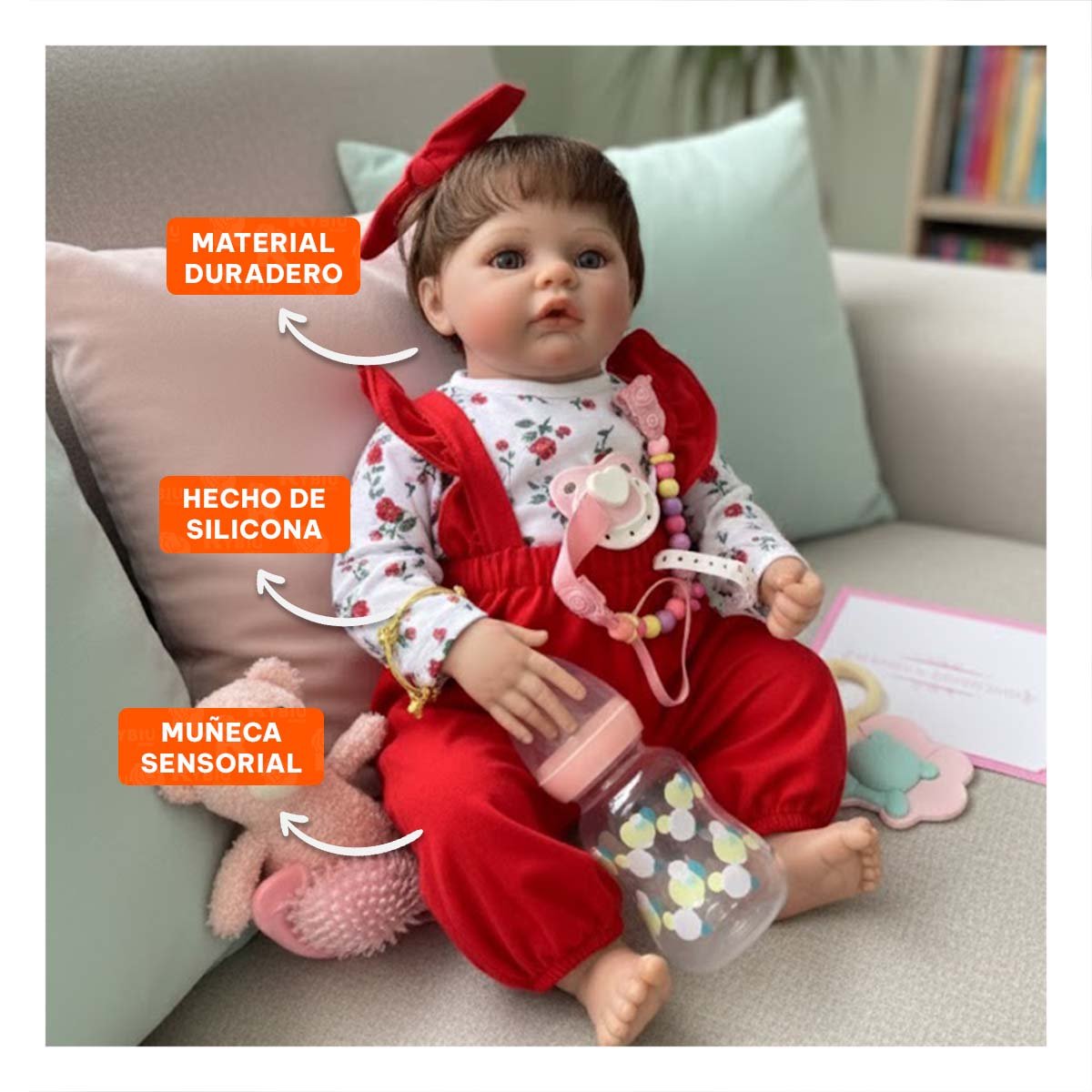 PACK2 PEQUEÑA COMPAÑERA CON POLO FLORES Y LAZO ROJO PARA UN RECREO MUY SALUDABLE - 5
