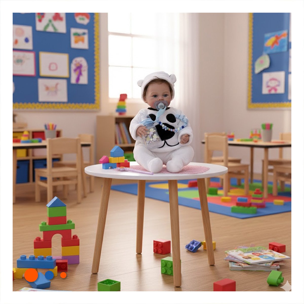 MUÑECO REALISTA 48CM CON CHOMPA PERRITO BLANCO DE CALIDAD EN SU CASA Y+PAPEL REGALO - 3