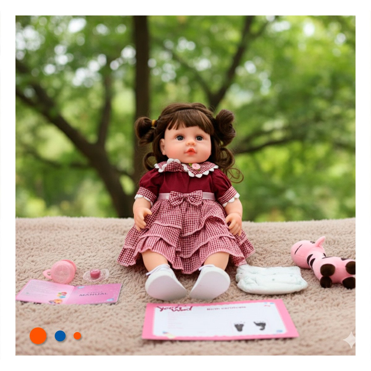 PEQUEÑA COMPAÑERA CON VESTIDO VOLADOS GUINDA EN SU DOMICILIO Y+REGALO STICKER - 2