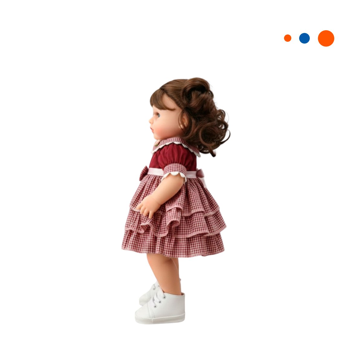 PEQUEÑA COMPAÑERA CON VESTIDO VOLADOS GUINDA EN SU DOMICILIO Y+REGALO STICKER - 3