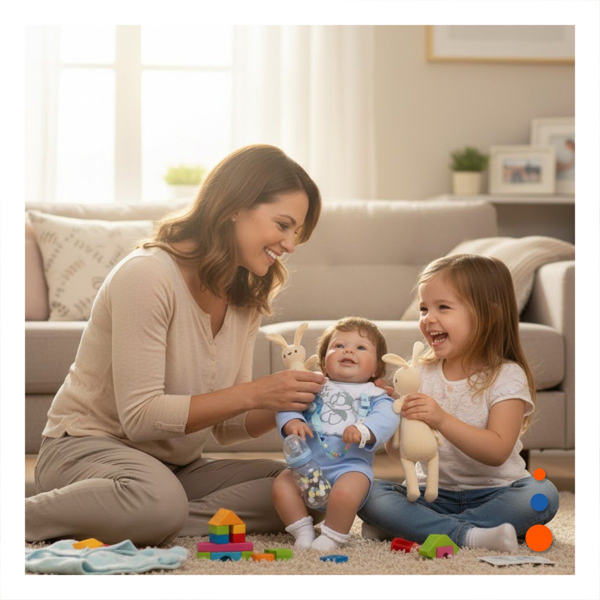 PEQUEÑO COMPAÑERA 60CM CON PIJAMA Y BABERO CELESTE FELICIDAD PARA HIJOS Y+LIGAS REGALO - 1