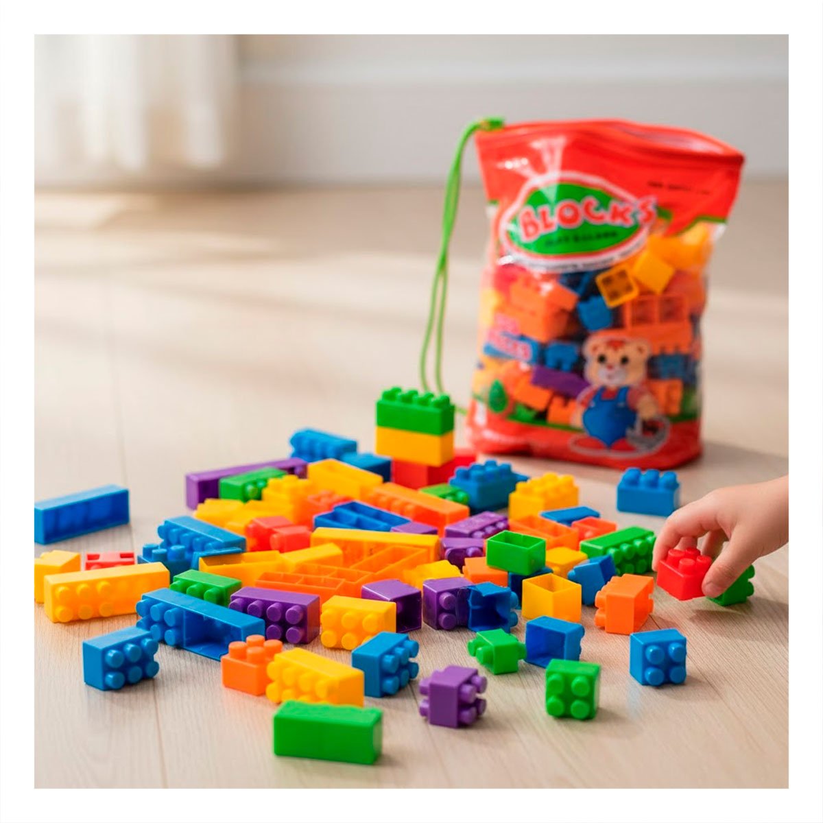 PACK4 SET MODULAR MULTICOLOR EN BOLSA PARA JUEGO DE CONSTRUCCION EN HOGAR Y+REGALO STICKER - 5