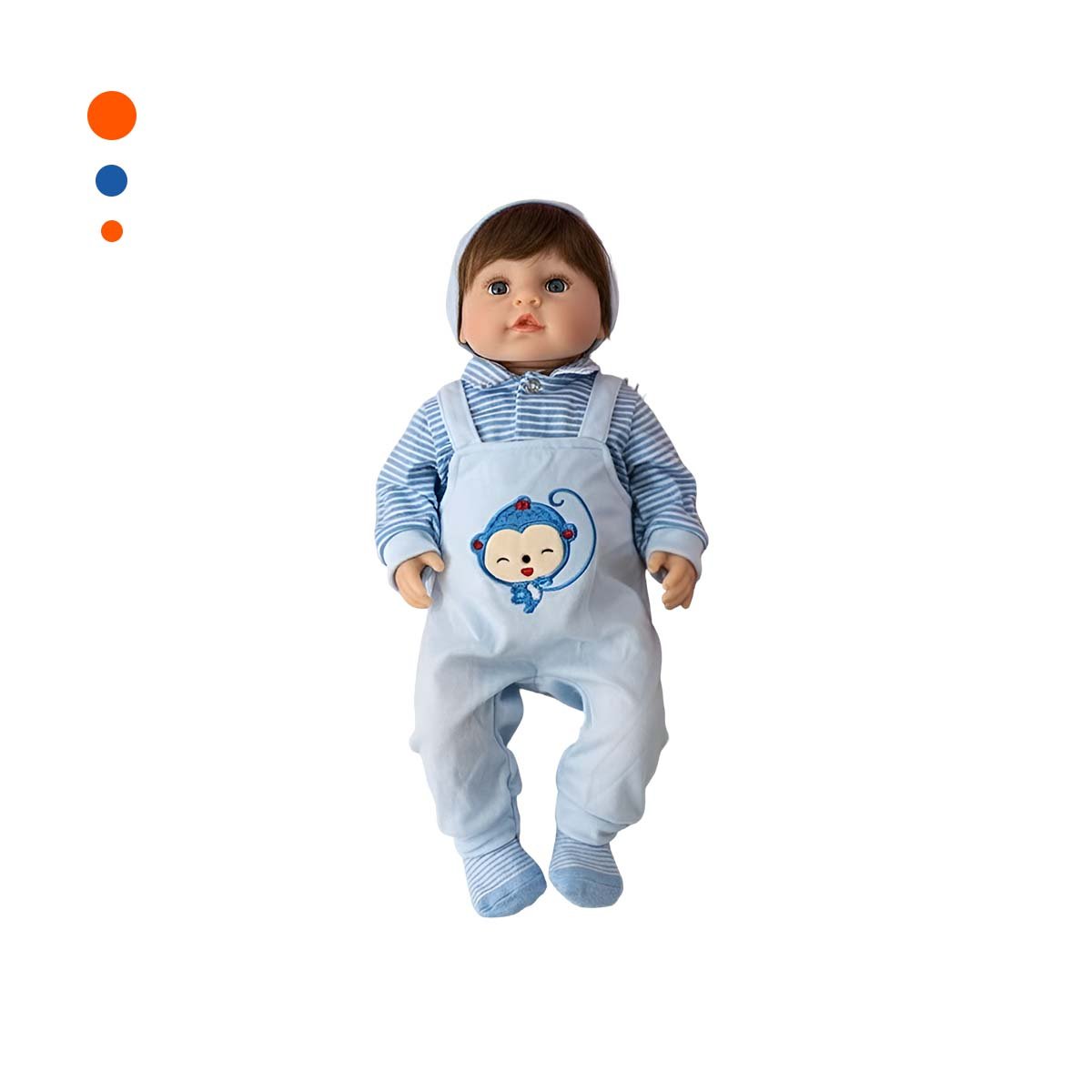 PACK2 JARDINERA BEBE CELESTE CON POLO RAYAS COMODA PARA USO DIARIO Y+REGALO STICKER - 2