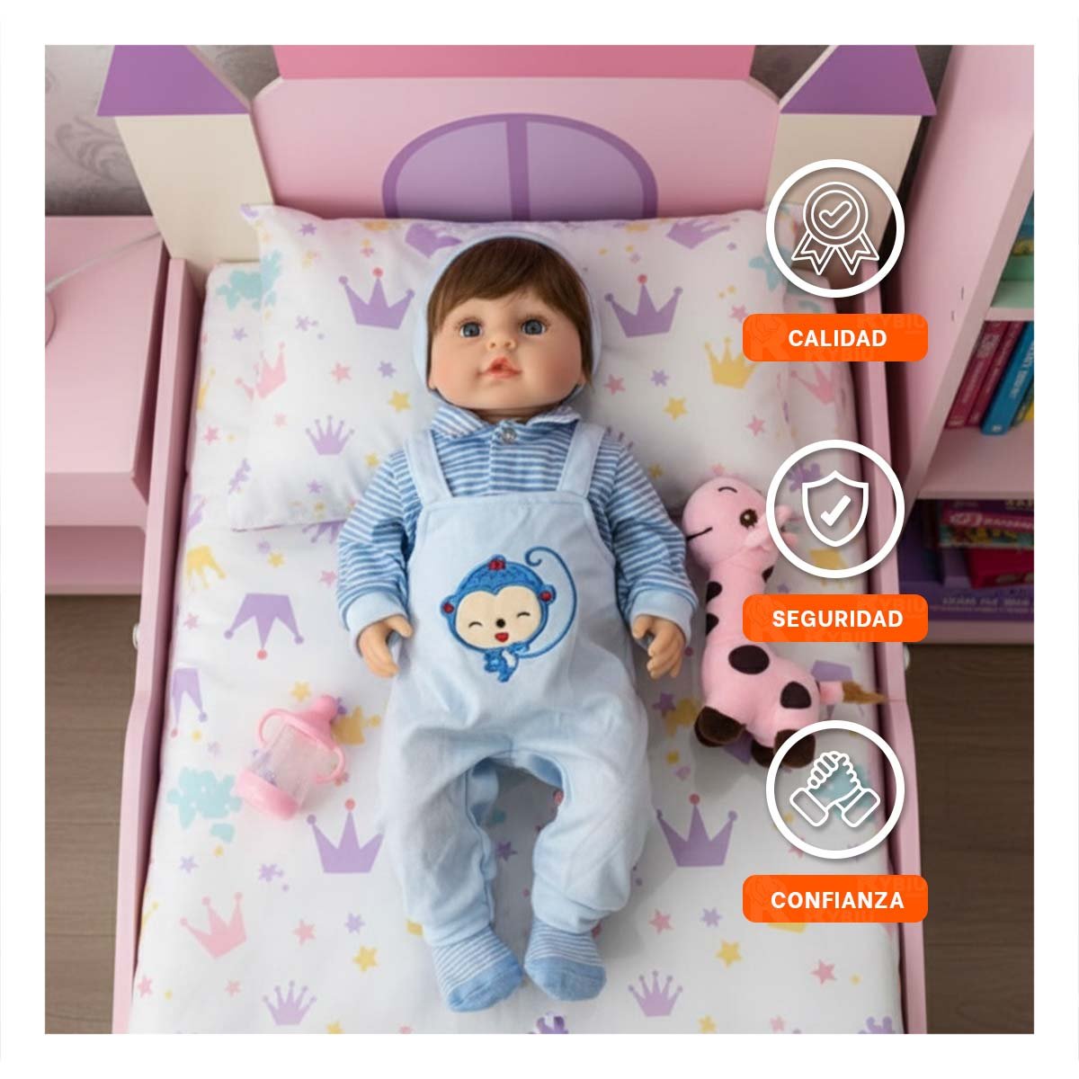 PACK2 JARDINERA BEBE CELESTE CON POLO RAYAS COMODA PARA USO DIARIO Y+REGALO STICKER - 5