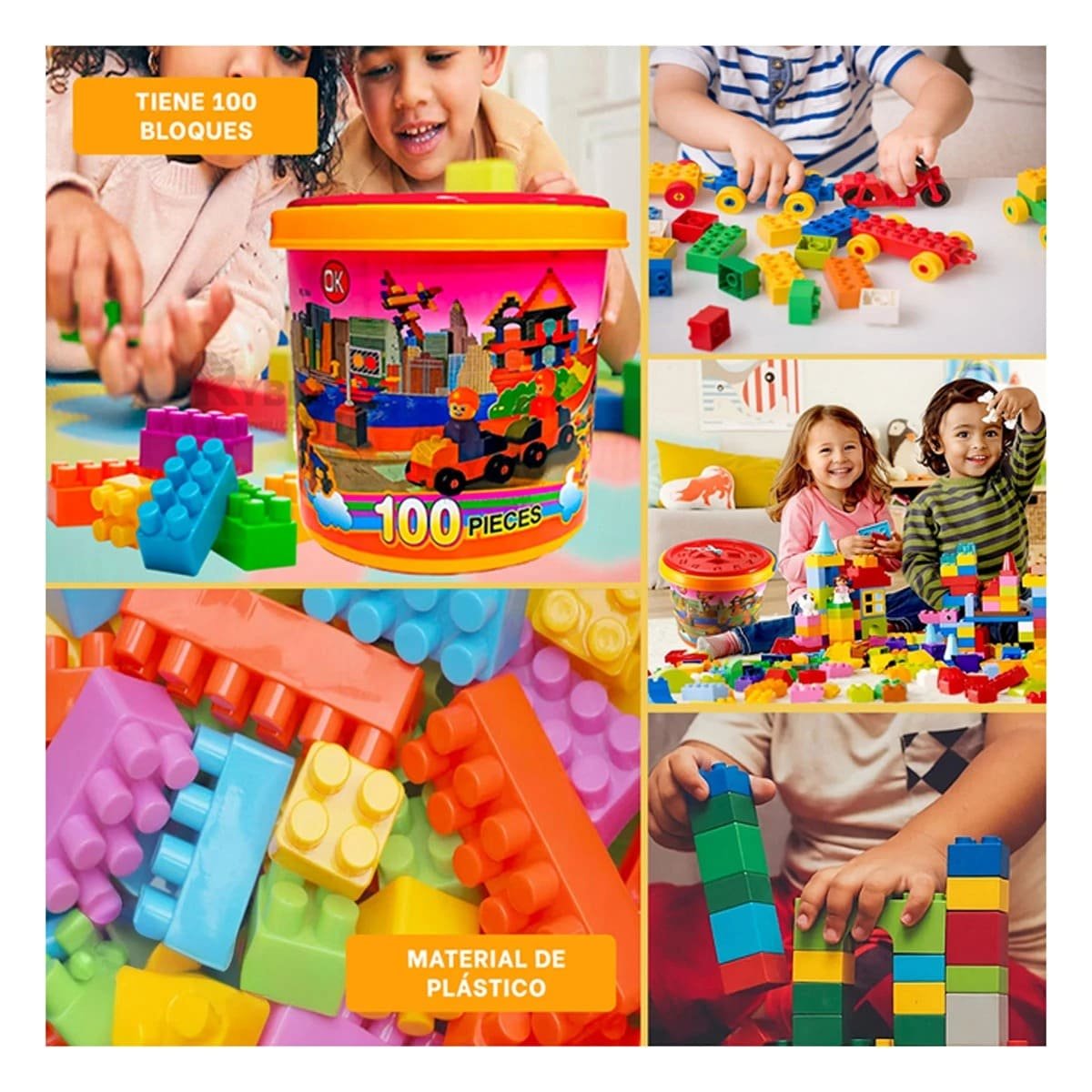 PACK4 JUEGO CREATIVO MULTICOLOR PARA JUEGO DIDACTICO HOGAR CON BALDE PRACTICO Y+REGALO STICKER - 2