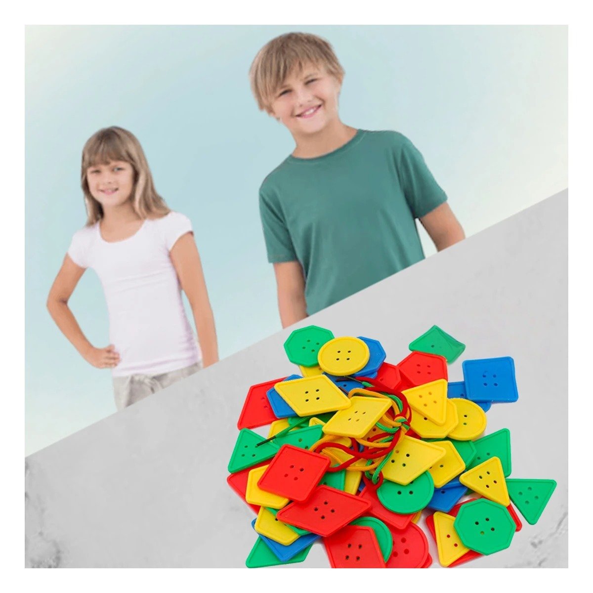 PACK4 KIT ESCOLAR DE BOTONES CON FORMAS GEOMETRICAS PARA JUEGO GUIADO - 3