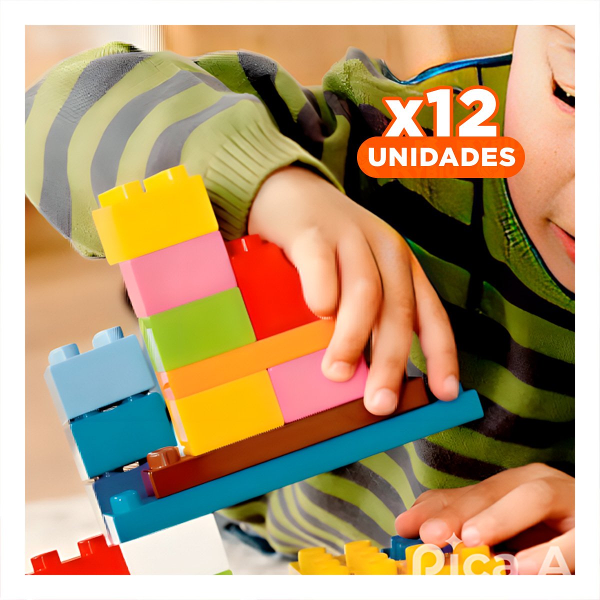 PACK12 PACK CREATIVO MULTICOLOR PARA JUEGO DIDACTICO HOGAR CON BALDE PRACTICO - 1
