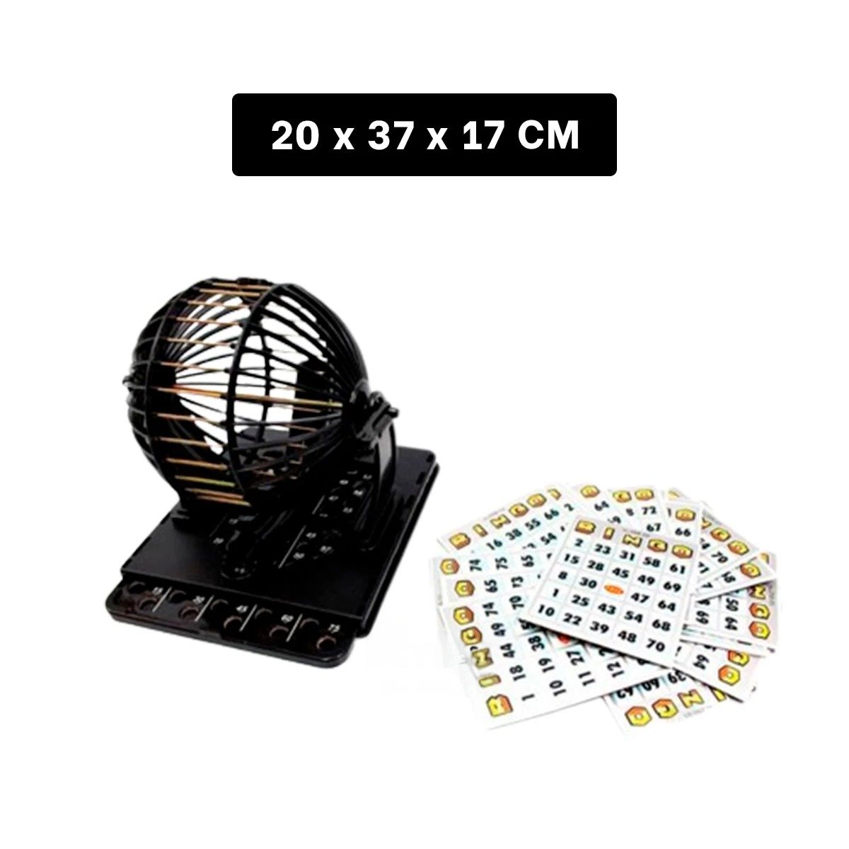 PACK2 ENTRETENIMIENTO NEO GRANDE DE BINGO PLASTICO Y METAL NEGRO PARA HOGAR Y+PAPEL REGALO - 4