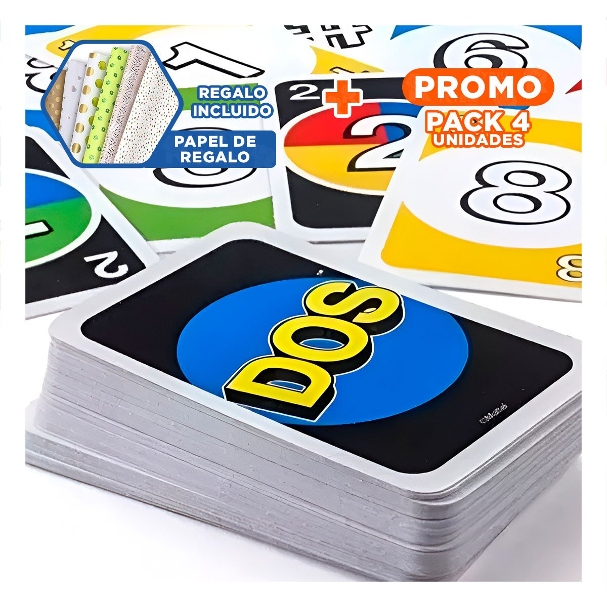 PACK4 FORMATO SOCIAL DE CARTAS PARA MESA FAMILIAR HOGAR CAJA PEQUENA Y+PAPEL REGALO - 1