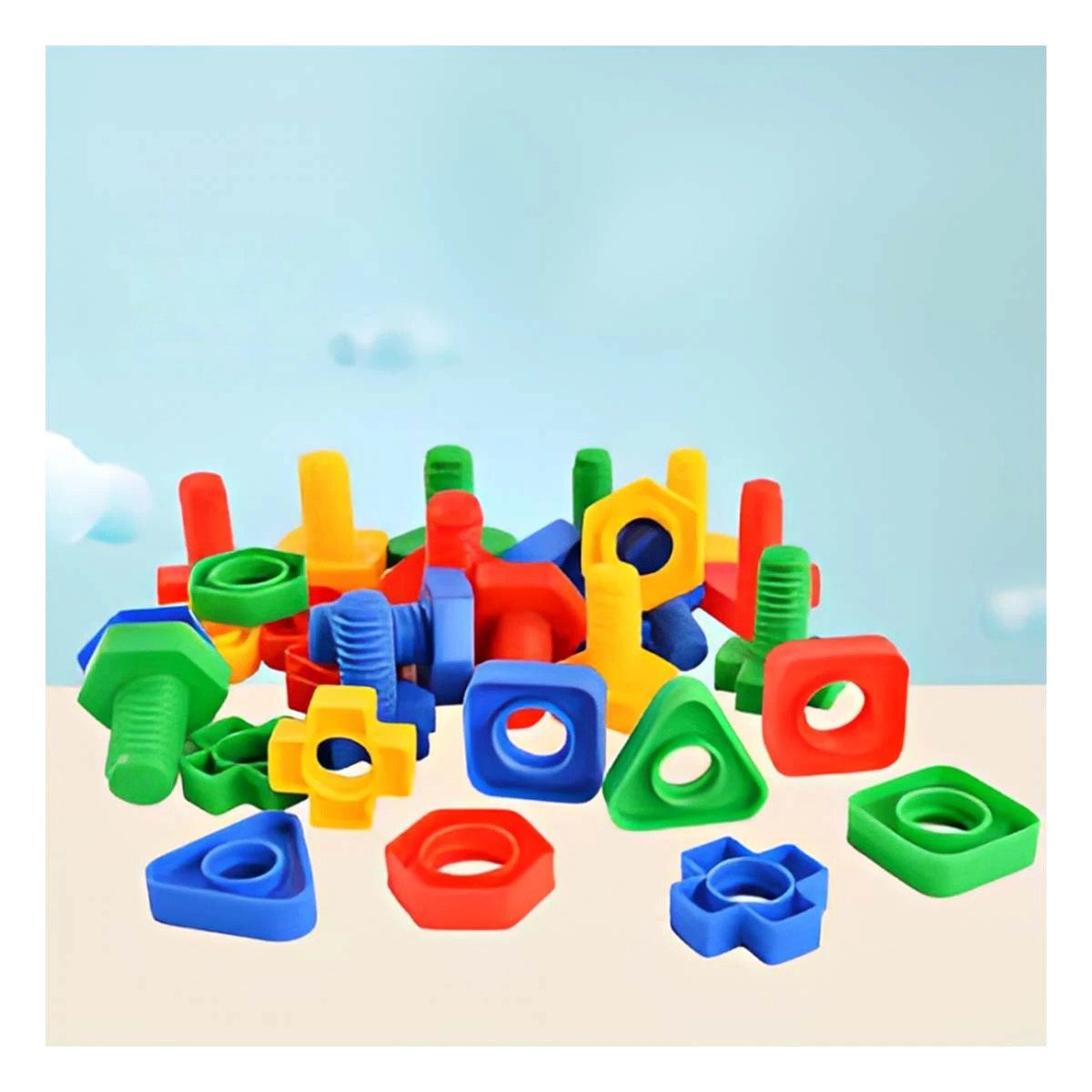 PACK2 COLECCION ESCOLAR PARA ENSAMBLAR MULTICOLOR CON TUERCAS Y TORNILLOS Y+REGALO STICKER - 5