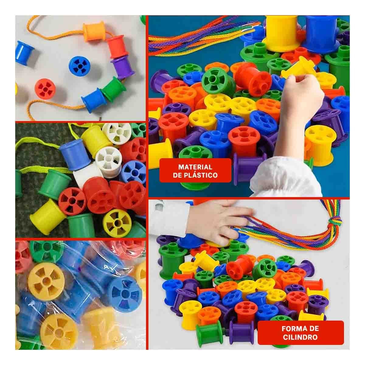 PACK6 COLECCION SENSORIAL DE CARRETES CILINDRICOS PARA COORDINACION Y+PAPEL REGALO - 3