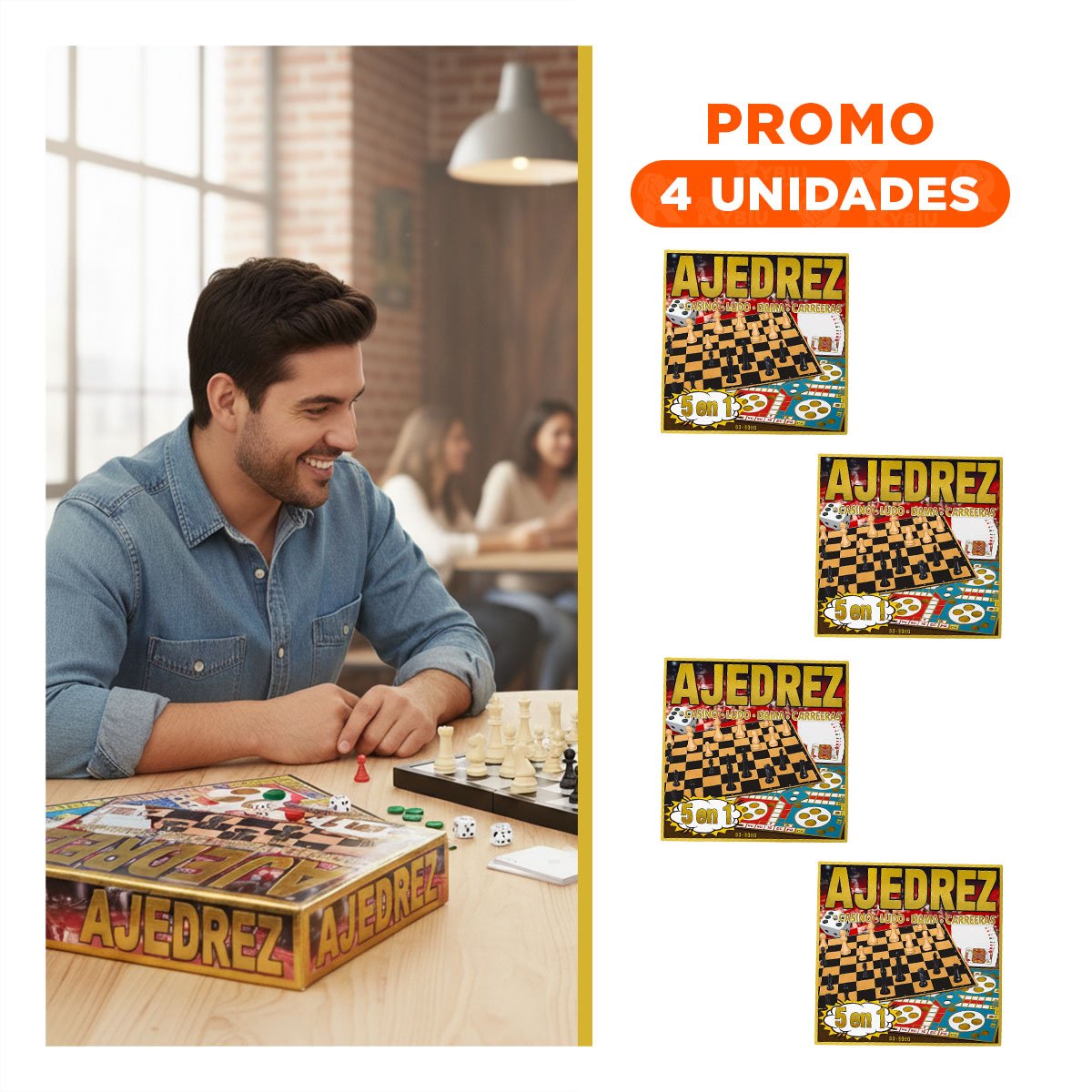 PACK4 ACTIVIDAD 5 EN 1 MESA PARA AMIGOS Y NINOS Y+REGALO STICKER - 1