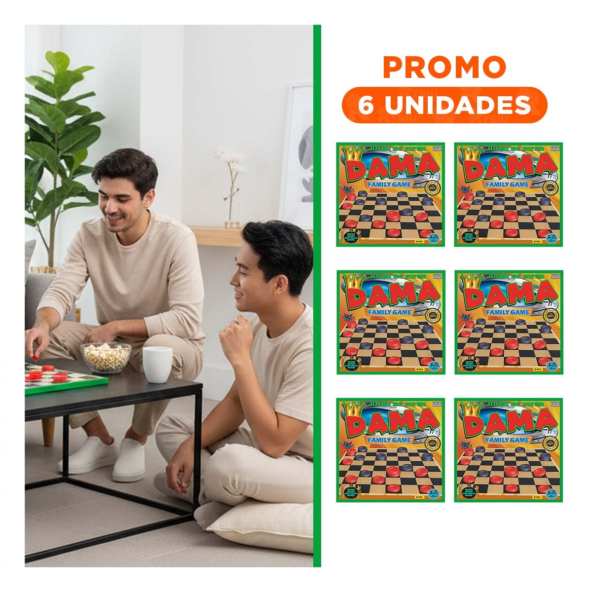 PACK6 EXPERIENCIA DE MESA DAMA CLASICO PARA JUEGOS EN FAMILIA - 1