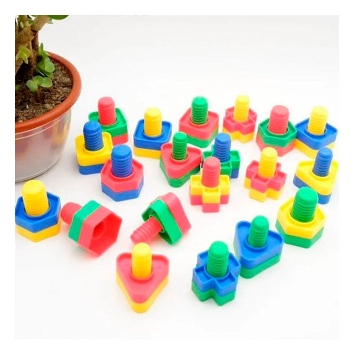 PACK2 COLECCION INTERACTIVA PARA ENSAMBLAR MULTICOLOR CON TUERCAS Y TORNILLOS Y+PAPEL REGALO - 5