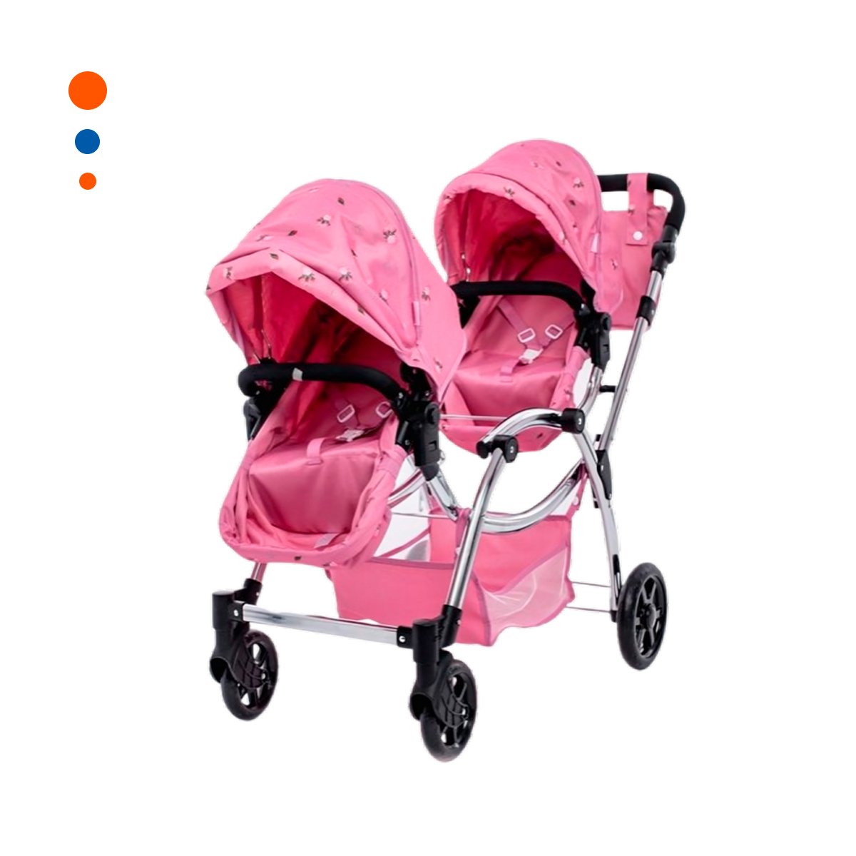 CARRO DE MUNECA GEMELAR ROSADO 46X96X88CM PARA JUEGO DE IMITACION - 3