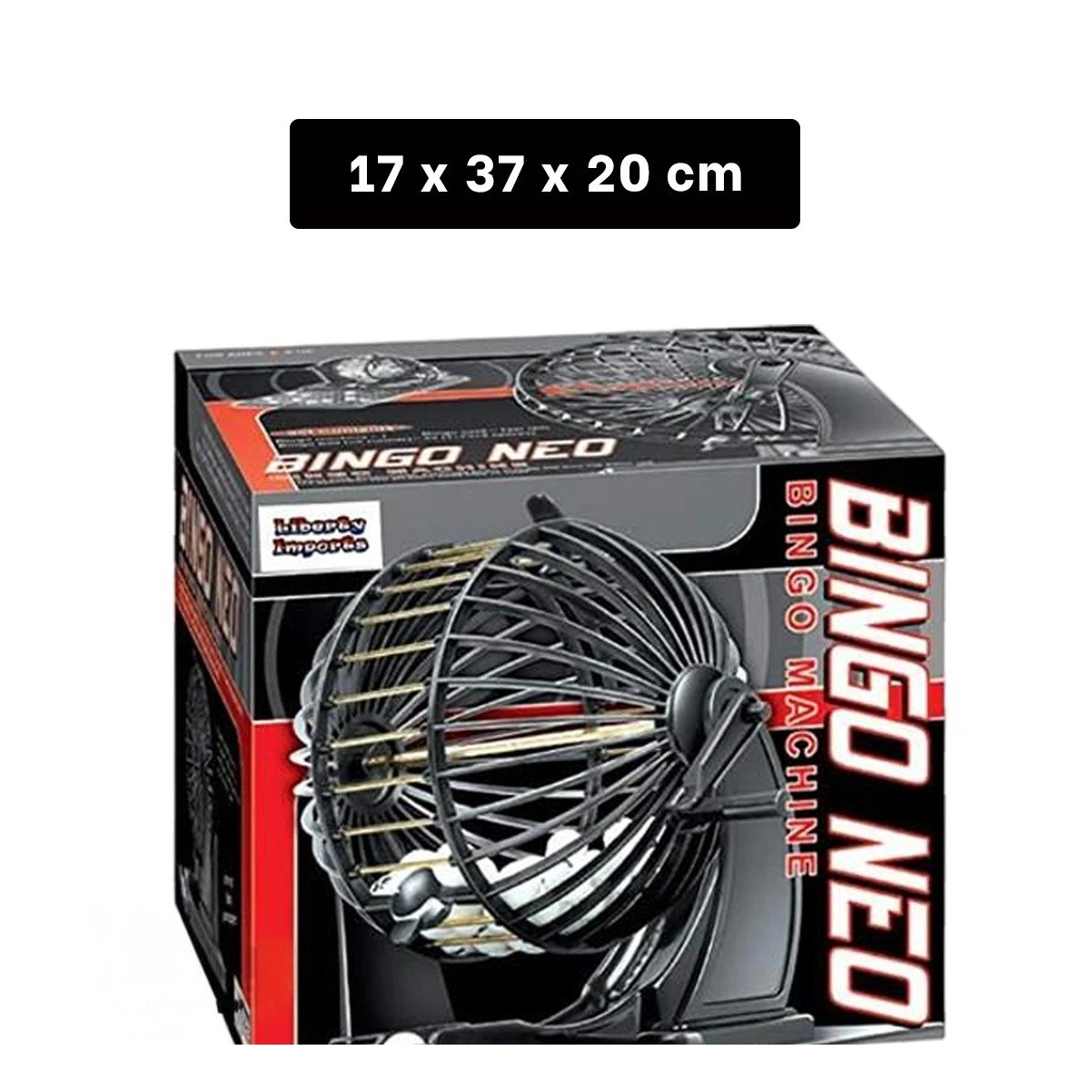 PACK6 SISTEMA MANUAL DE BINGO NEGRO CON CENTRO DE METAL PARA DIVERSION FAMILIAR Y+PAPEL REGALO - 4