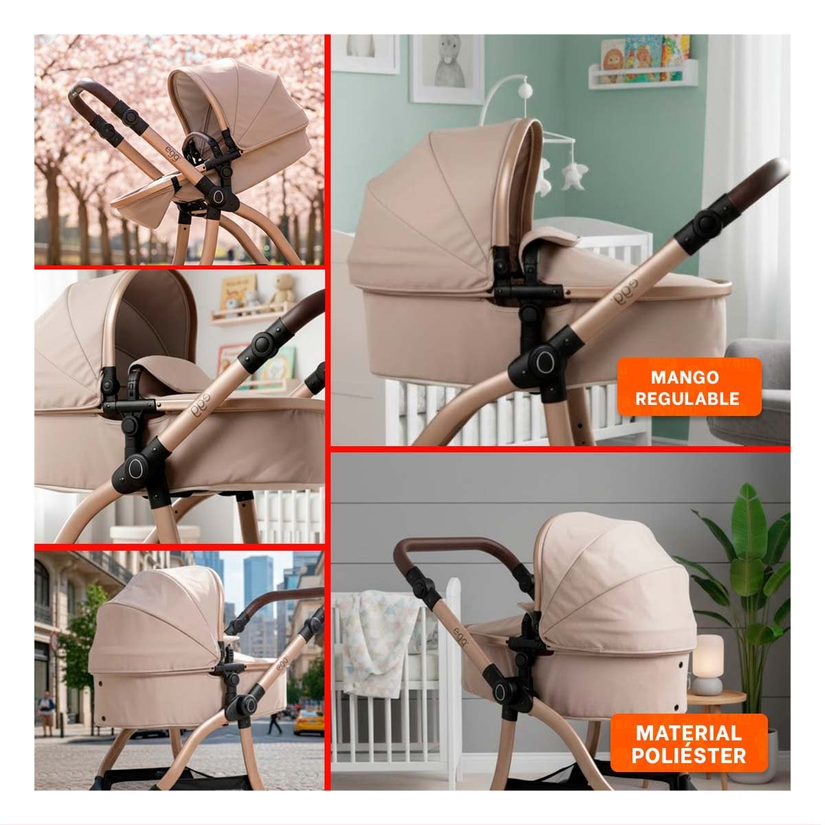 CARRO CLASICO PARA MUNECA CAPAZO BEIGE 79X48X84CM NINAS Y JUEGO DE ROL Y+POST IT - 1