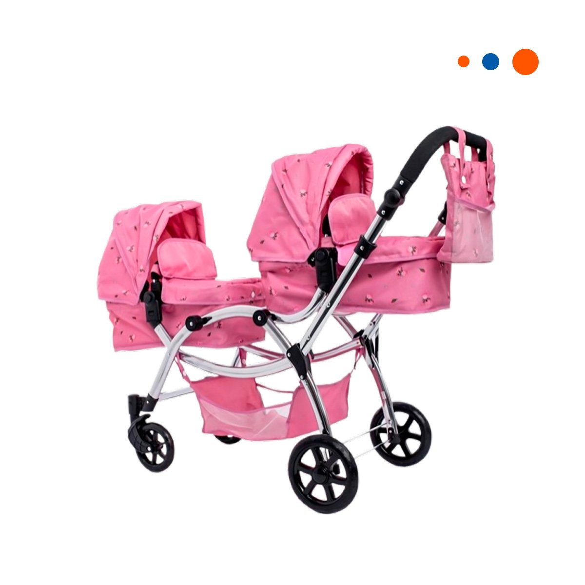 PACK2 TRANSPORTADOR DE MUNECA GEMELAR ROSADO 46X96X88CM PARA JUEGO Y+REGALO STICKER - 2