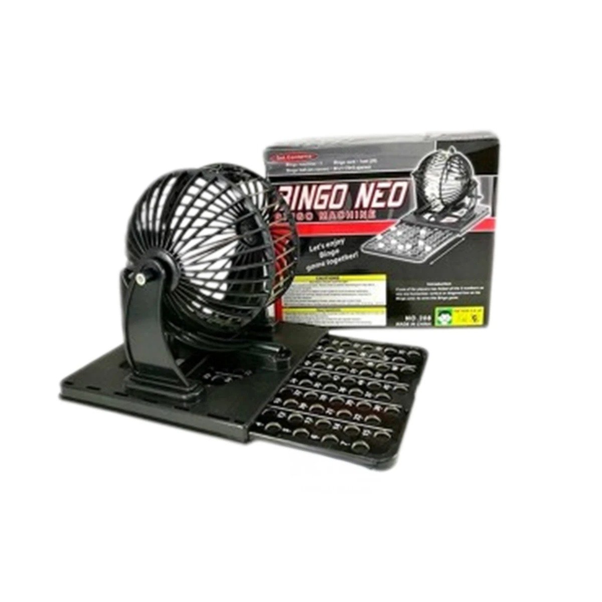 PACK2 ENTRETENIMIENTO FAMILIAR DE BINGO NEO GRANDE PLASTICO Y METAL NEGRO Y+REGALO STICKER - 2