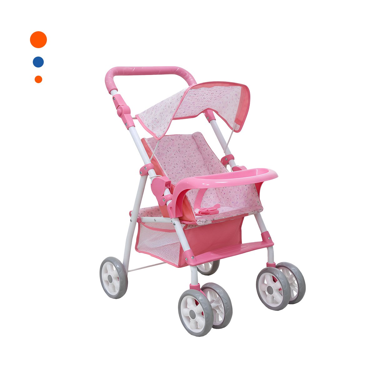 PACK2 ANDADOR PARA BEBE DE JUGUETE CON APARIENCIA FLORAL ROSADO 68CM Y+REGALO STICKER - 2
