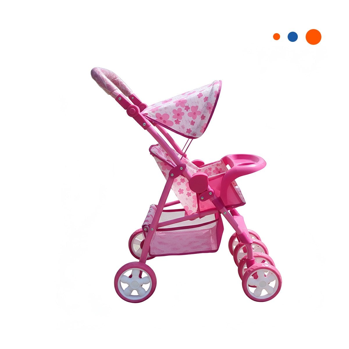 CARRIOLA PARA NENA INFANTIL CON FLORES DISENO SUAVE Y ATRACTIVO EN ROSADO 68CM Y+REGALO STICKER - 3