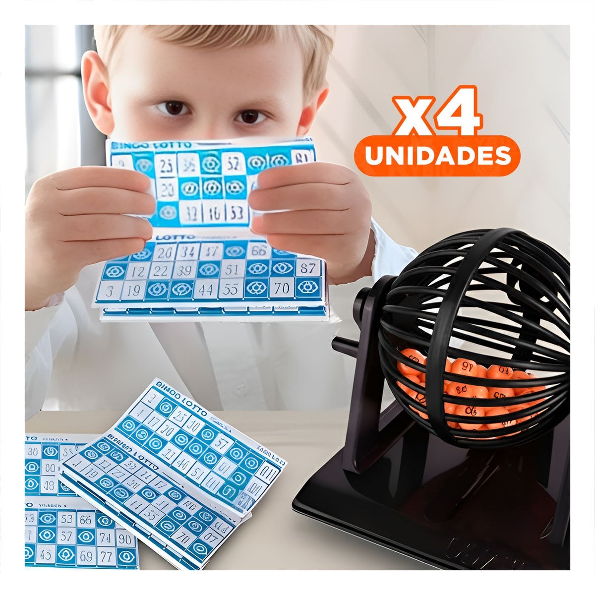 PACK4 TABLERO LOTTO MEDIANO EN EMPAQUE ROJO NEGRO PARA DIVERSION EN CASA - 1
