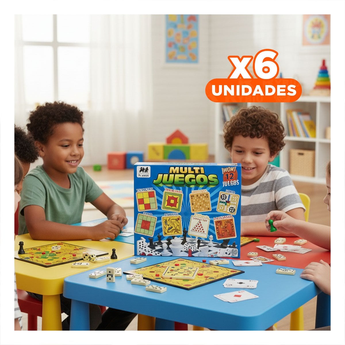 PACK6 PAQUETE DE MESA MULTI JUEGOS 12 JUEGOS PARA REUNIONES EN CASA Y+REGALO STICKER - 1