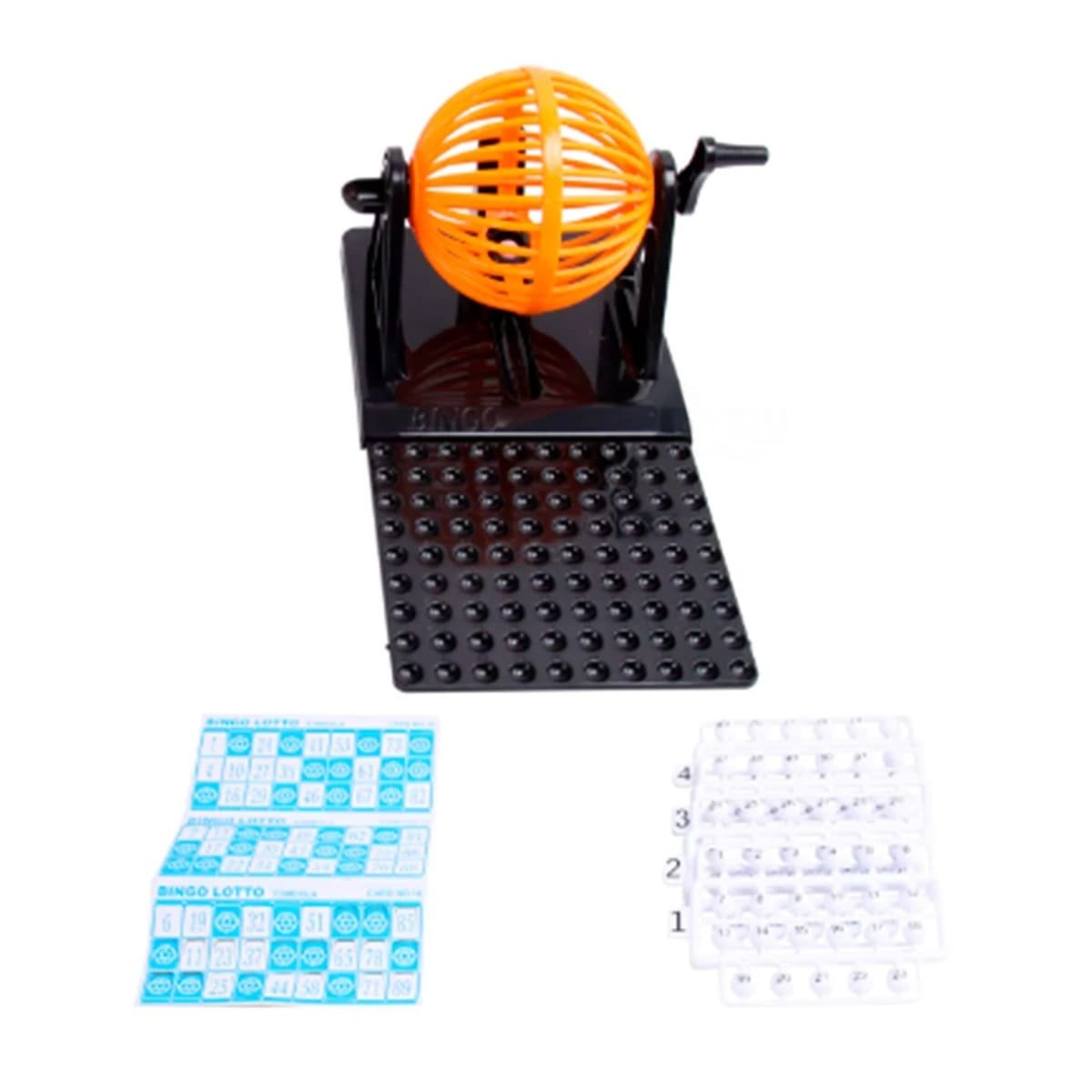 TABLERO CLASICO BINGO LOTTO 90 NUMEROS CON 12 CARTAS ROJO PARA MESA Y+PAPEL REGALO - 1