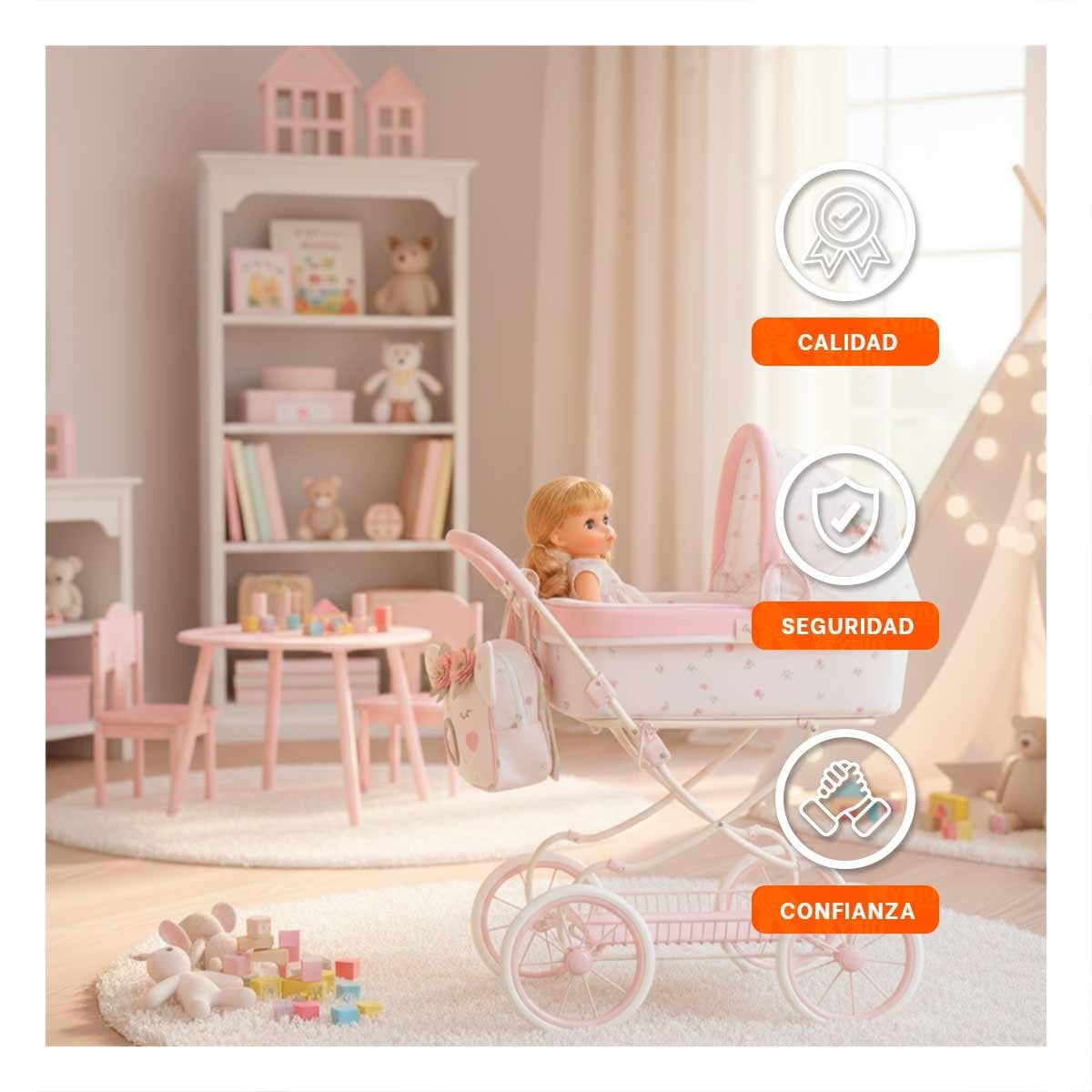 PASEADOR KOALA CON ESTRUCTURA PLEGABLE 42X80X80CM PARA MUNECA INFANTIL Y+PAPEL REGALO - 5