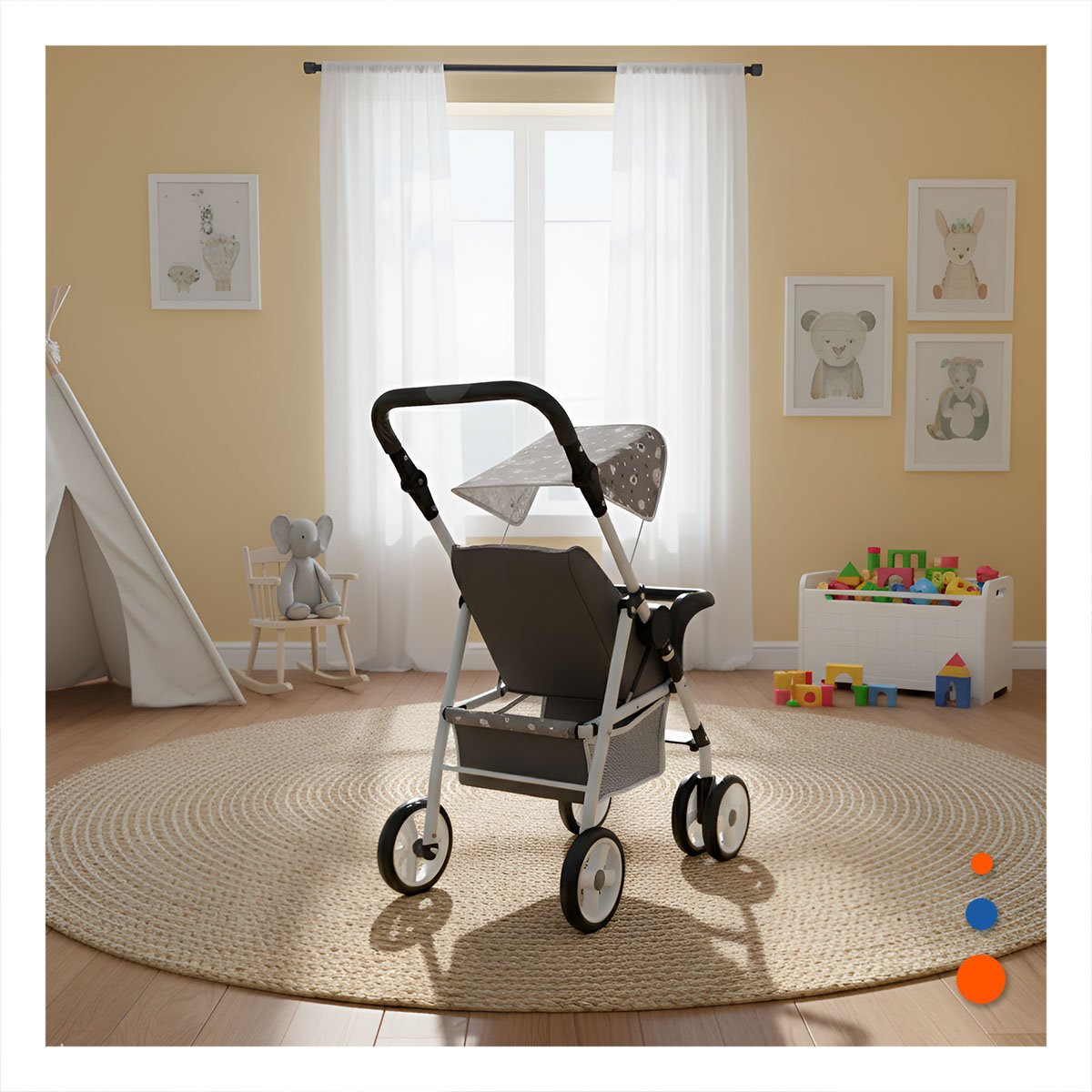 CARRO INFANTIL PENSADO PARA ACOMPANAMIENTO DE JUEGO INFANTIL 68CM NEGRO Y+LIGAS REGALO - 1