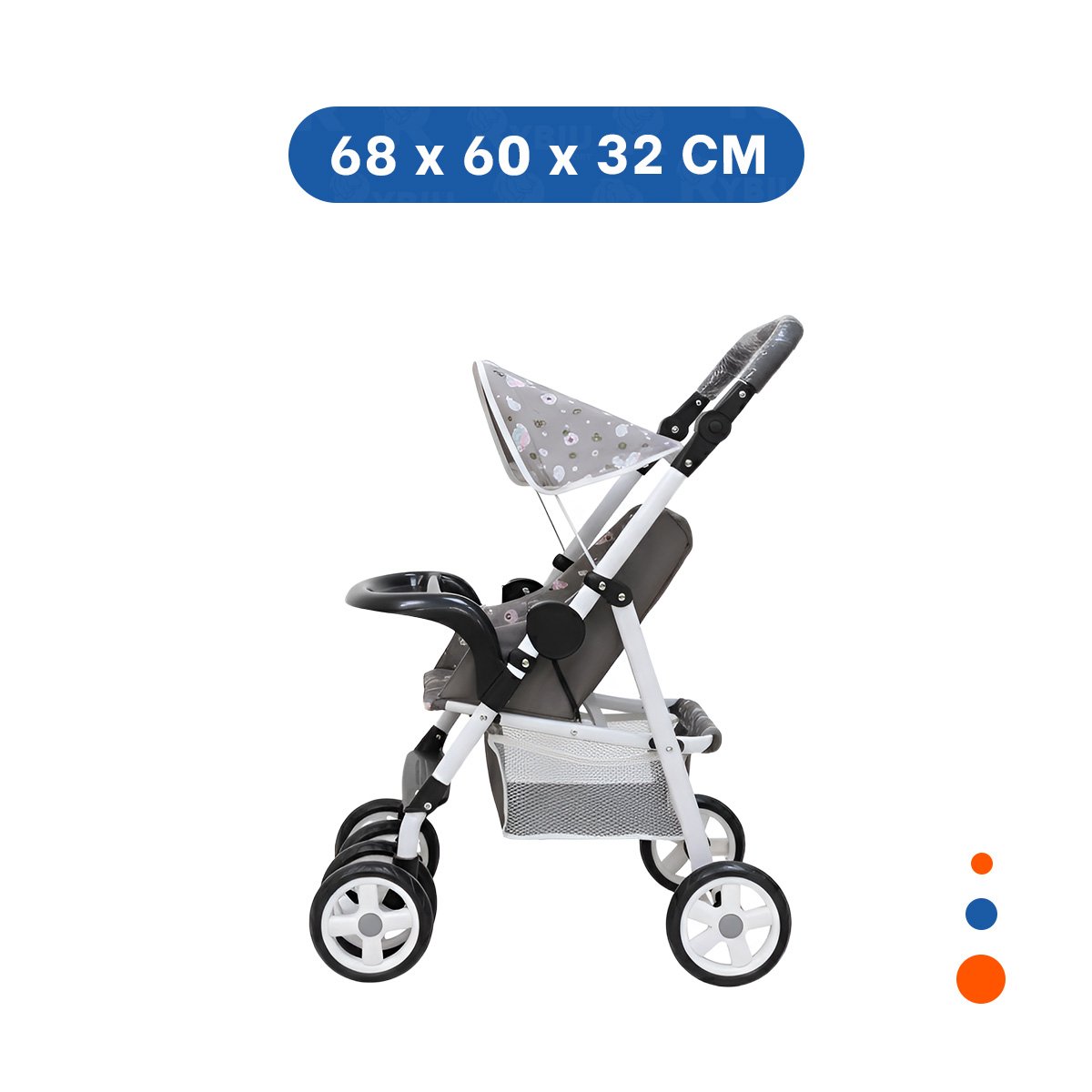 CARRO INFANTIL ORIENTADO AL JUEGO IMAGINATIVO CON NUBES Y GLOBOS 68CM NEGRO Y+PAPEL REGALO - 4