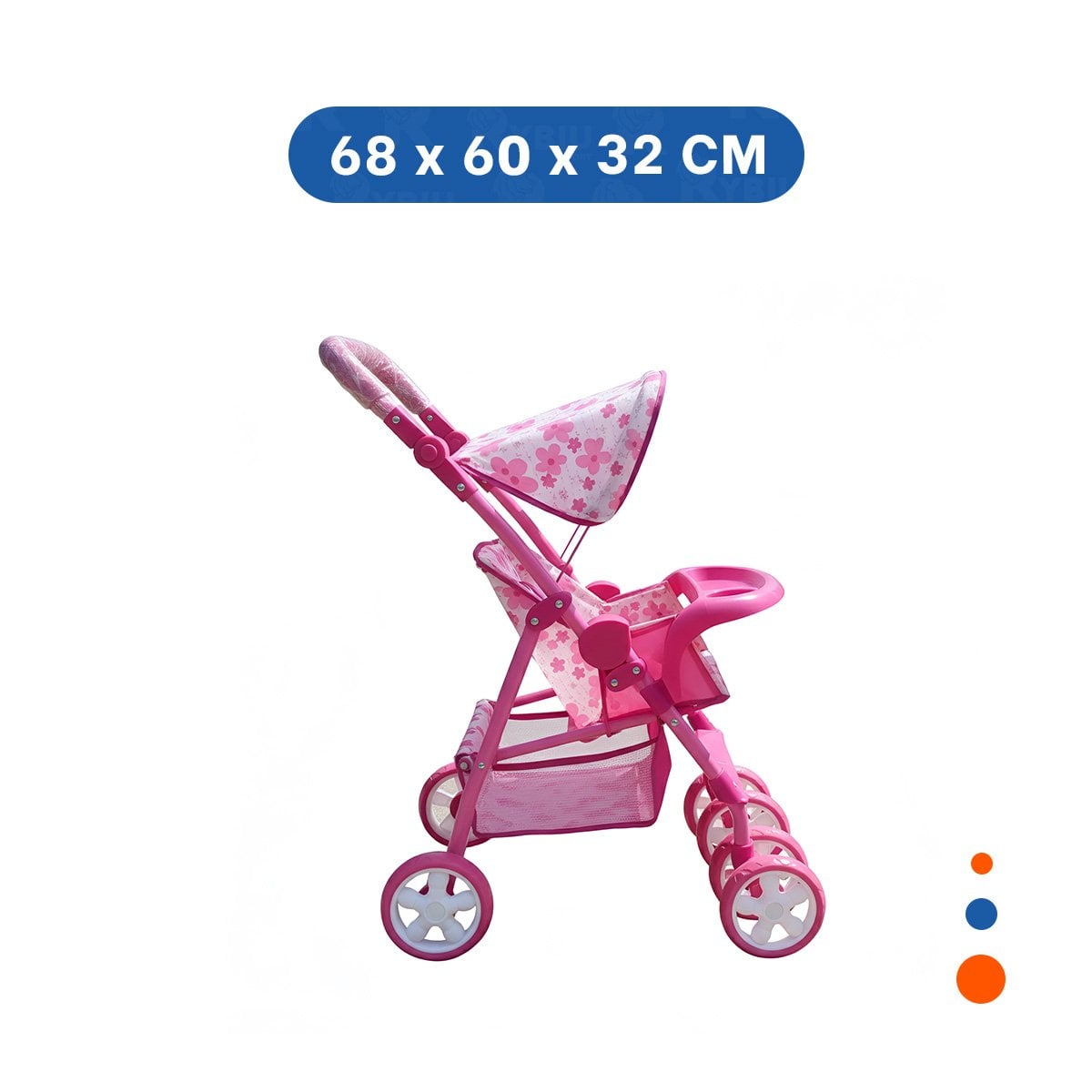 CARRIOLA PARA NENA PENSADA PARA JUEGO DIARIO Y CREATIVO EN ROSADO 68CM Y+LIGAS REGALO - 4