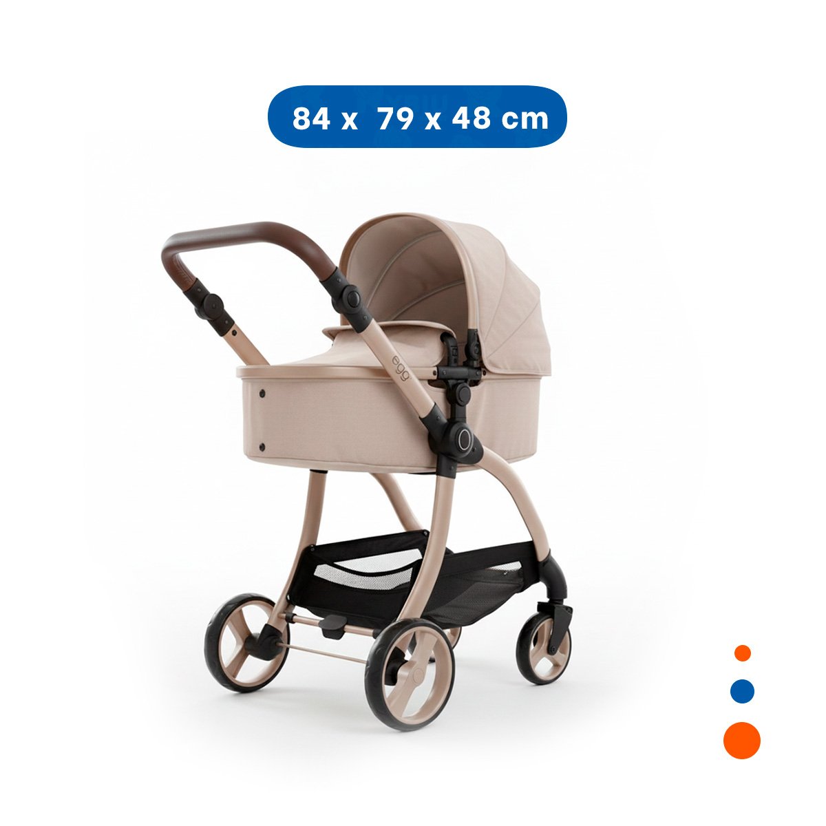 PACK2 ANDADOR INFANTIL PARA MUNECA CAPAZO BEIGE 79X48X84CM CLASICO Y ROL Y+REGALO STICKER - 4