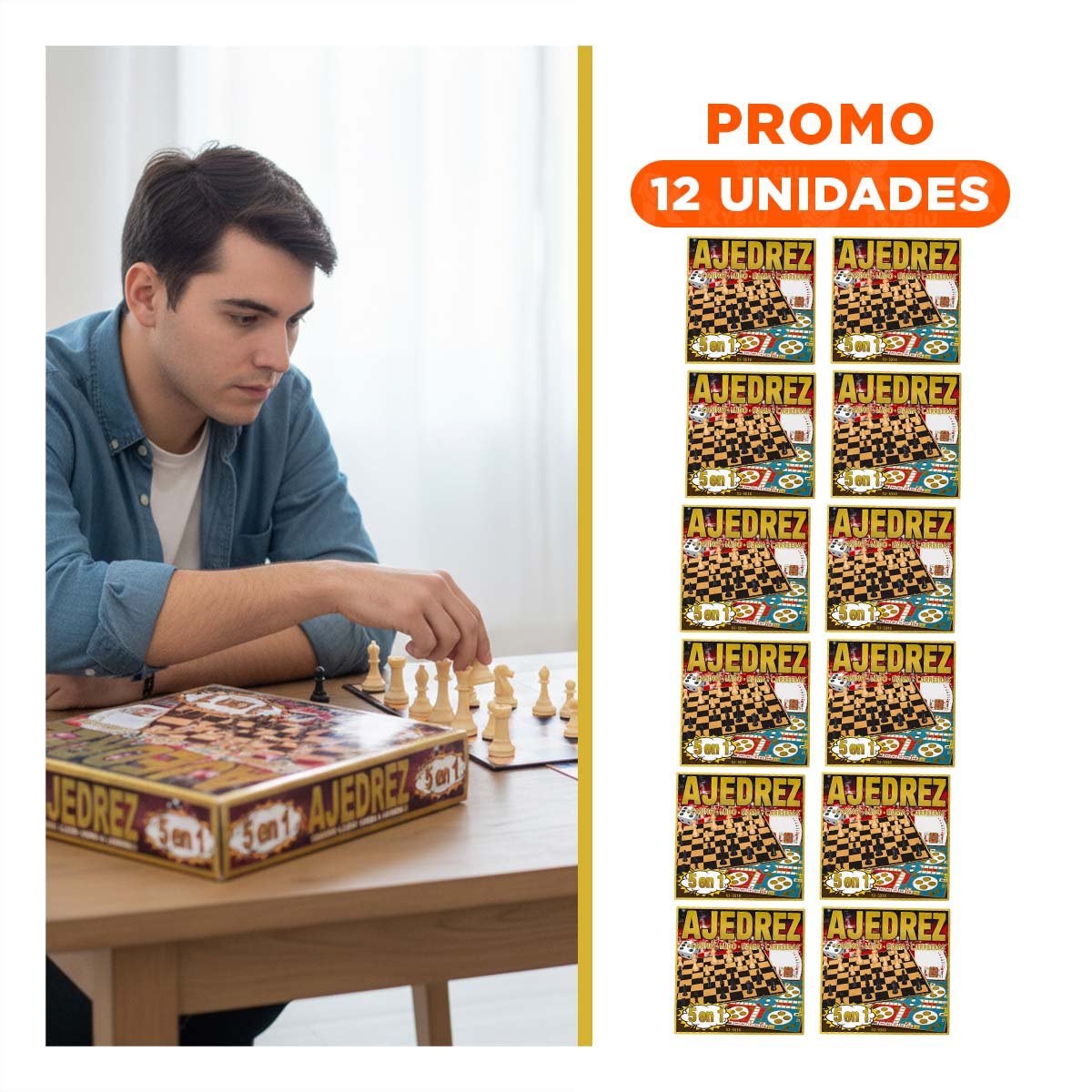 PACK12 JUEGO ACTIVIDAD 5 EN 1 MESA PARA FAMILIAS Y AMIGOS Y+REGALO STICKER - 1
