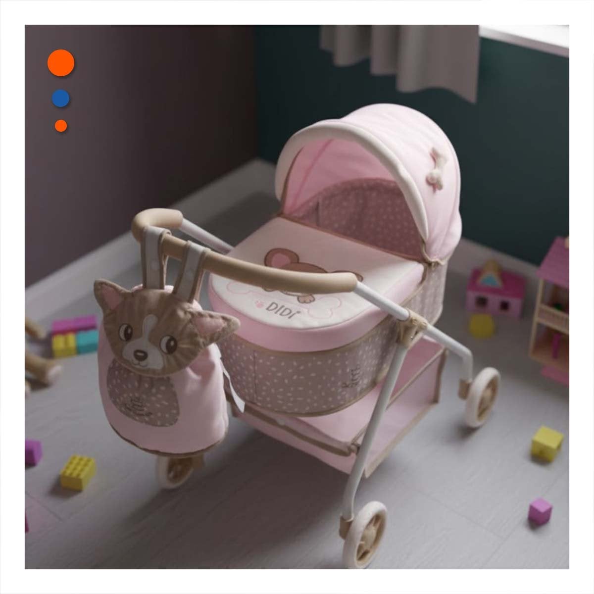 CARREOLA DIDI 3 EN 1 40X80X70CM CON FORMATO VERSATIL PARA JUEGO INFANTIL - 1