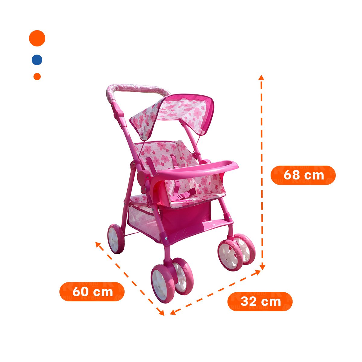 PACK2 VEHICULO PARA JUGUETE PENSADO PARA JUEGO DE ROL EN ROSADO 68CM Y+PAPEL REGALO - 4