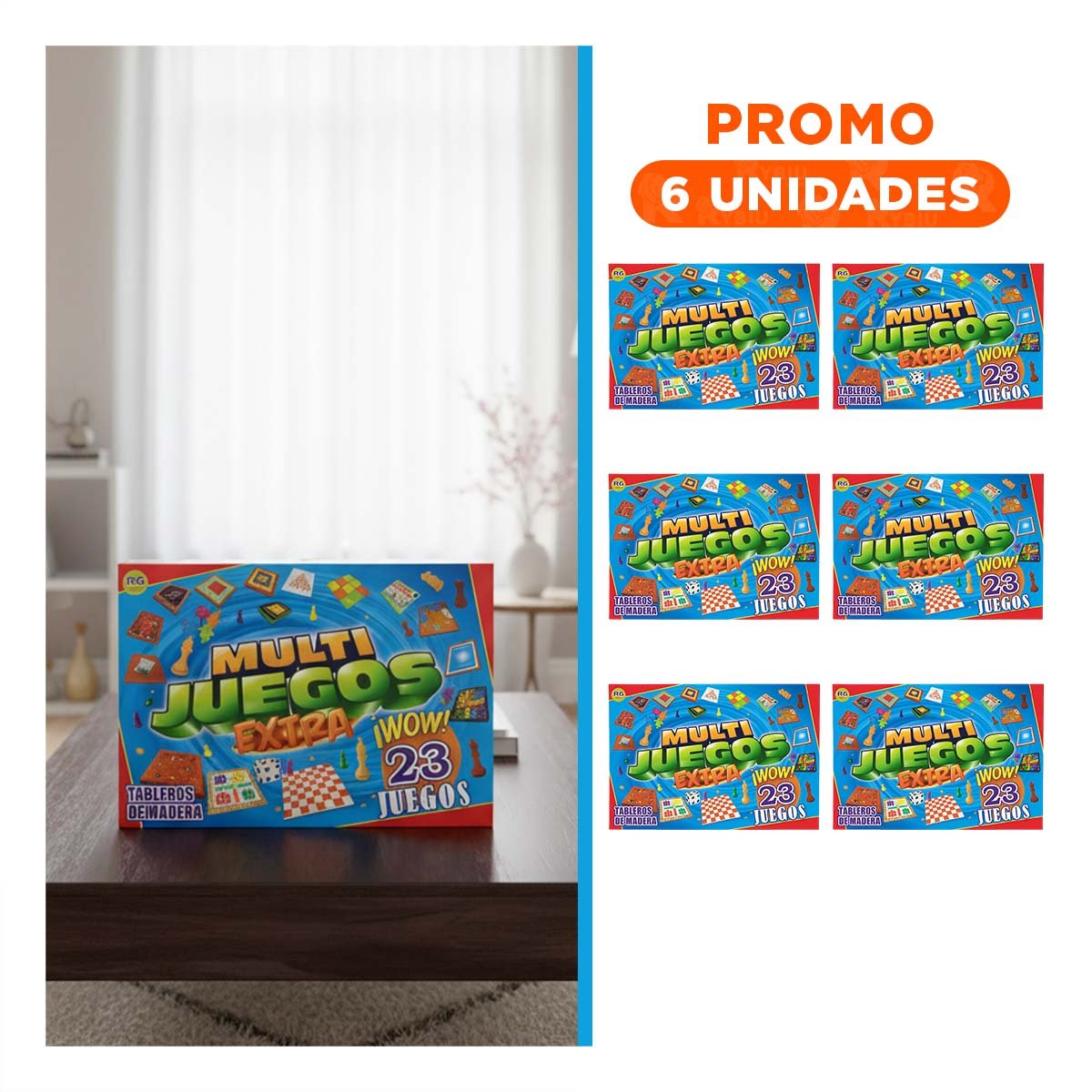 PACK6 PRODUCTO DE MESA MULTI JUEGOS EXTRA 23 JUEGOS PARA DIVERSION FAMILIAR - 1