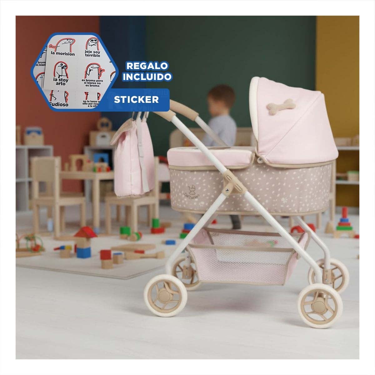 CARREOLA TIPO PASEO DIDI 3 EN 1 40X80X70CM PARA USO LUDICO CONSTANTE Y+REGALO STICKER - 1