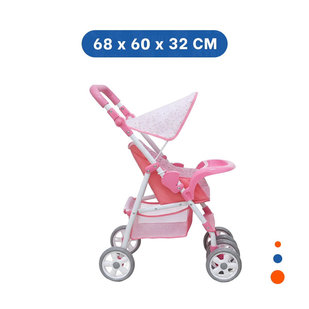 PACK2 TRANSPORTADOR PARA BEBE DE JUGUETE CON RUEDAS FUNCIONALES PARA JUEGO 68CM Y+PAPEL REGALO - 4