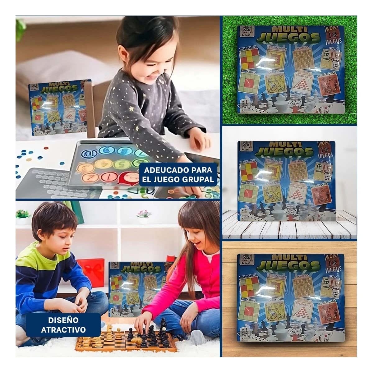 PACK4 TABLERO DE MESA MULTI JUEGOS 12 JUEGOS PARA COMPARTIR EN CASA Y+REGALO STICKER - 2
